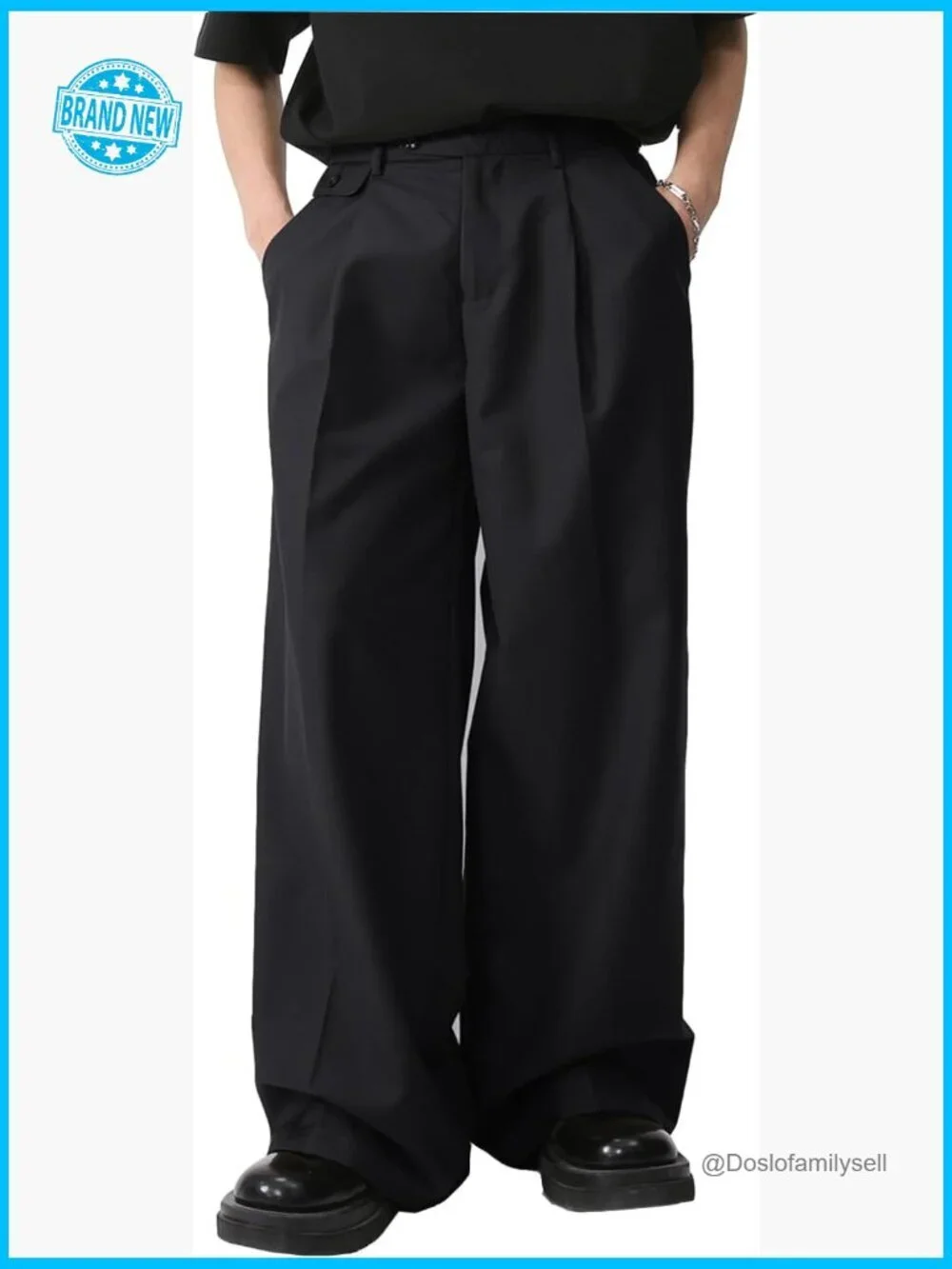 Pleated Wide Leg Dress Pants Y2K Style Business Casual Work Trousers